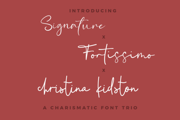 Elevate Your Craft with Signature Fortissimo Christina Trio Font